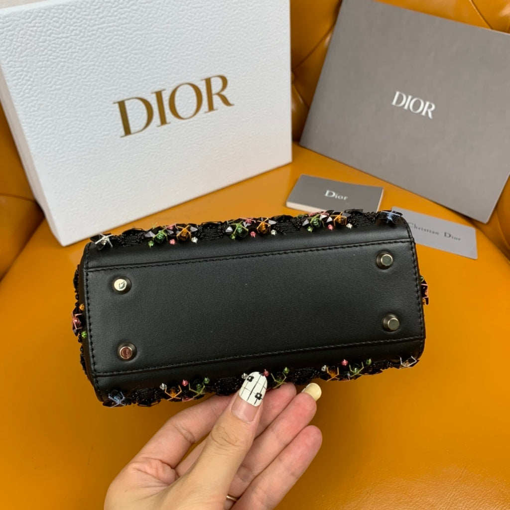 Christian Dior Lady Dior Embroidered Beaded Bag