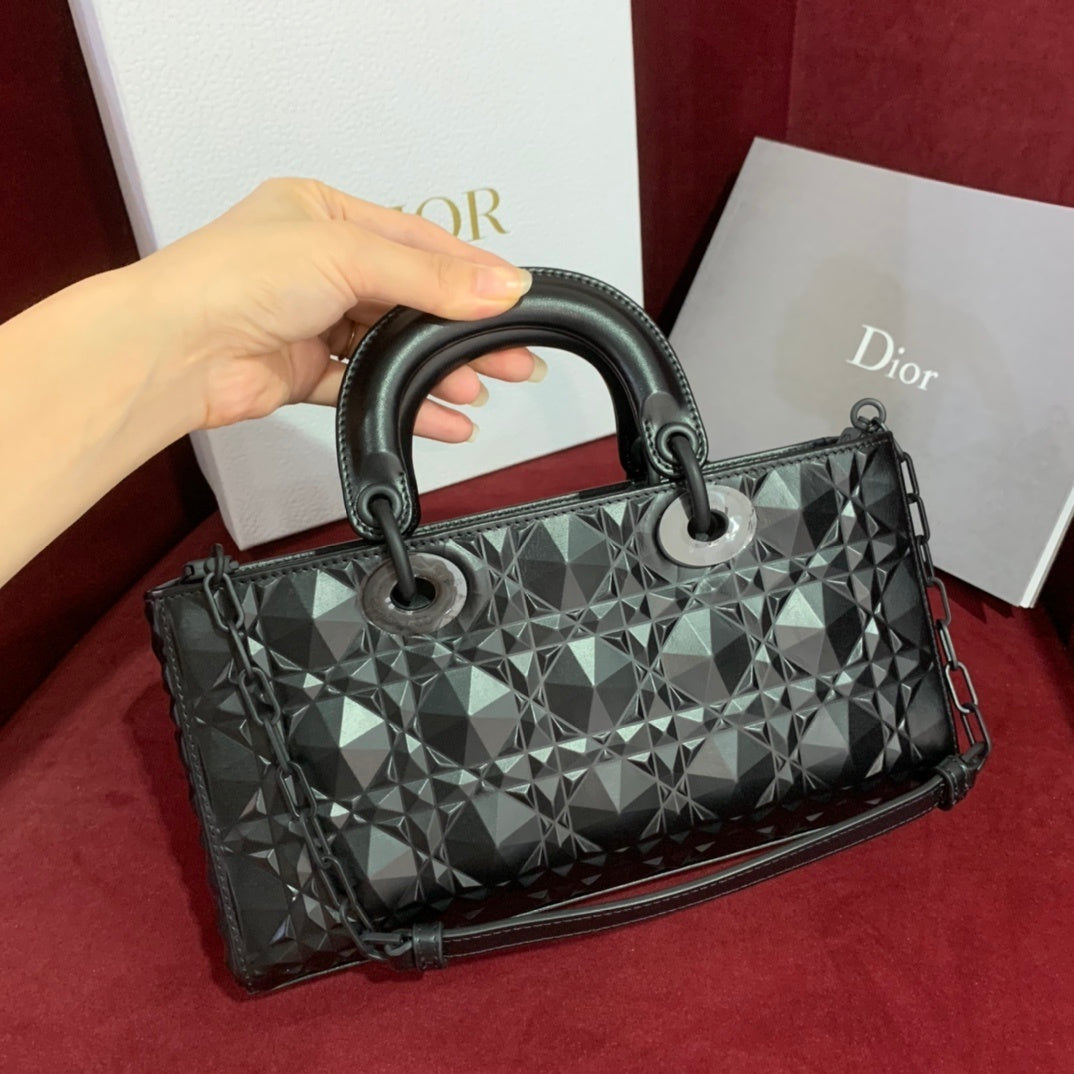 Christian Dior Lady Dior Diamond-Cut Cannage Leather Bag