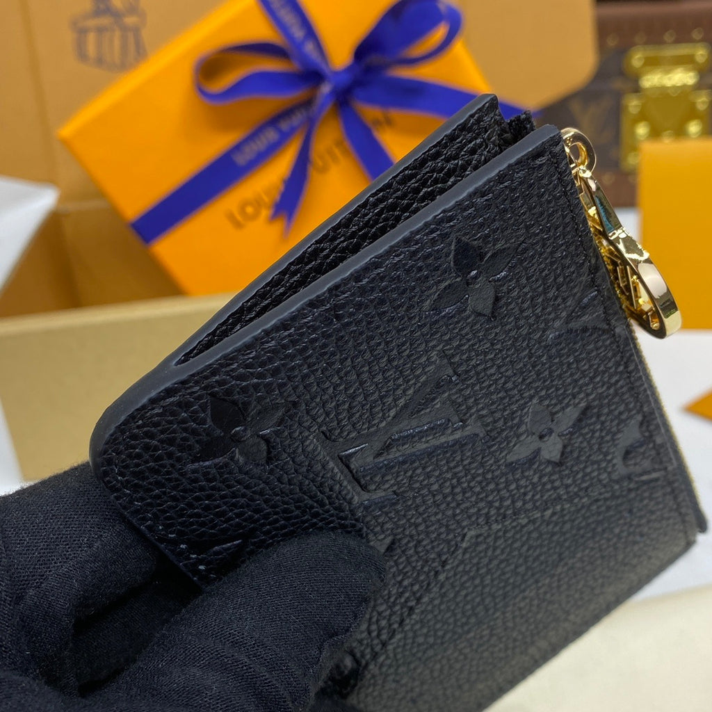 Louis Vuitton Wallet Set Black Embossed