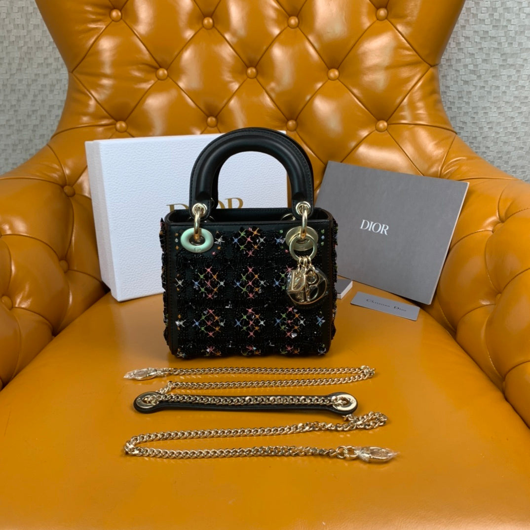 Christian Dior Lady Dior Embroidered Beaded Bag