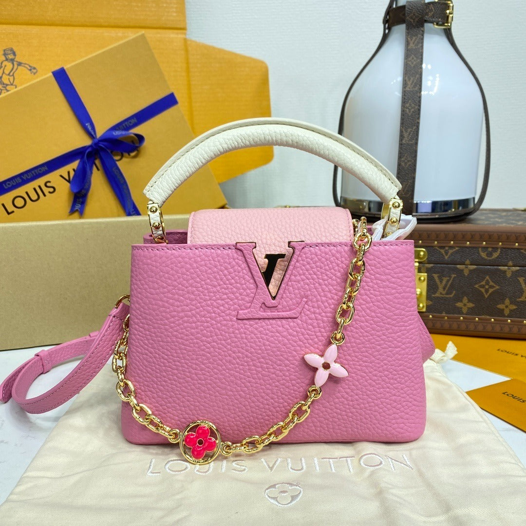 Louis Vuitton Capucines BB Metal Flower Strap Handbag