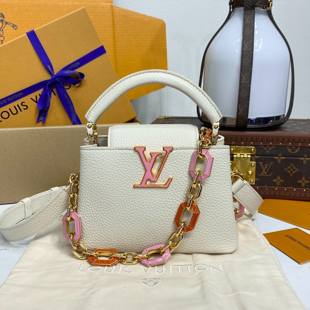 Louis Vuitton Capucines BB Metal Flower Strap Handbag
