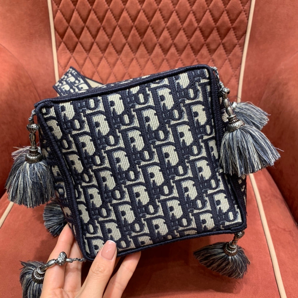 Christian Dior D-Bubble Embroidered Bucket Bag