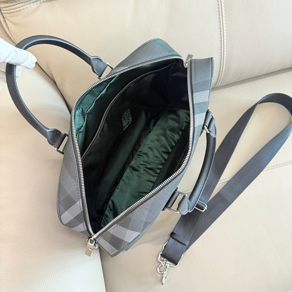 Burberry Grid Check Briefcase