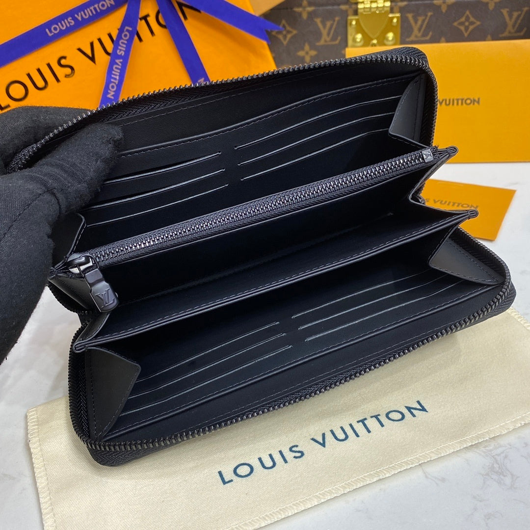 Louis Vuitton Wallet Set Black Embossed