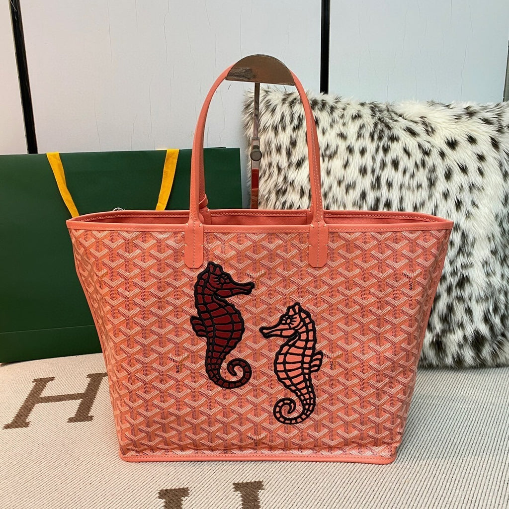 Goyard Spring Summer Seahorse Reversible Tote (Medium)