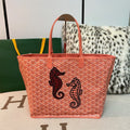 Goyard Spring Summer Seahorse Reversible Tote (Medium)