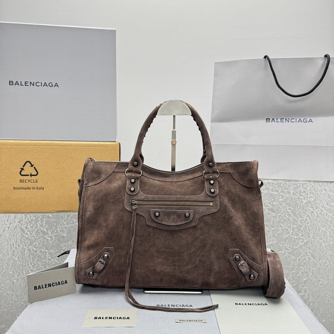 Balenciaga Le City Motorcycle Bag Medium Suede