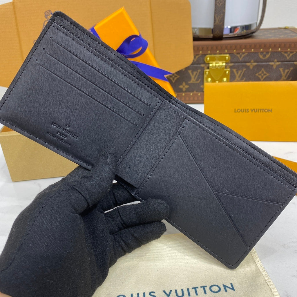 Louis Vuitton Wallet Set Black Embossed