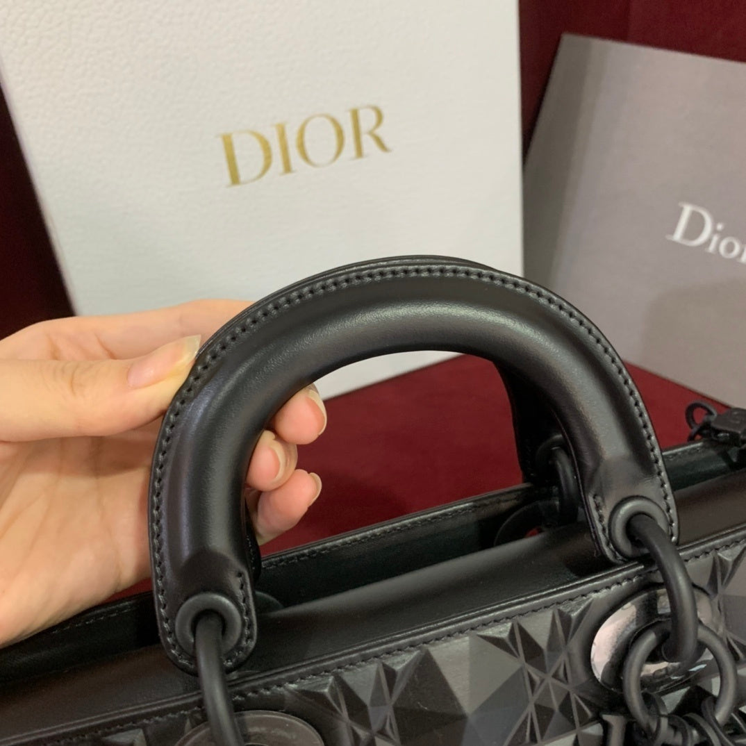 Christian Dior Lady Dior Diamond-Cut Cannage Leather Bag