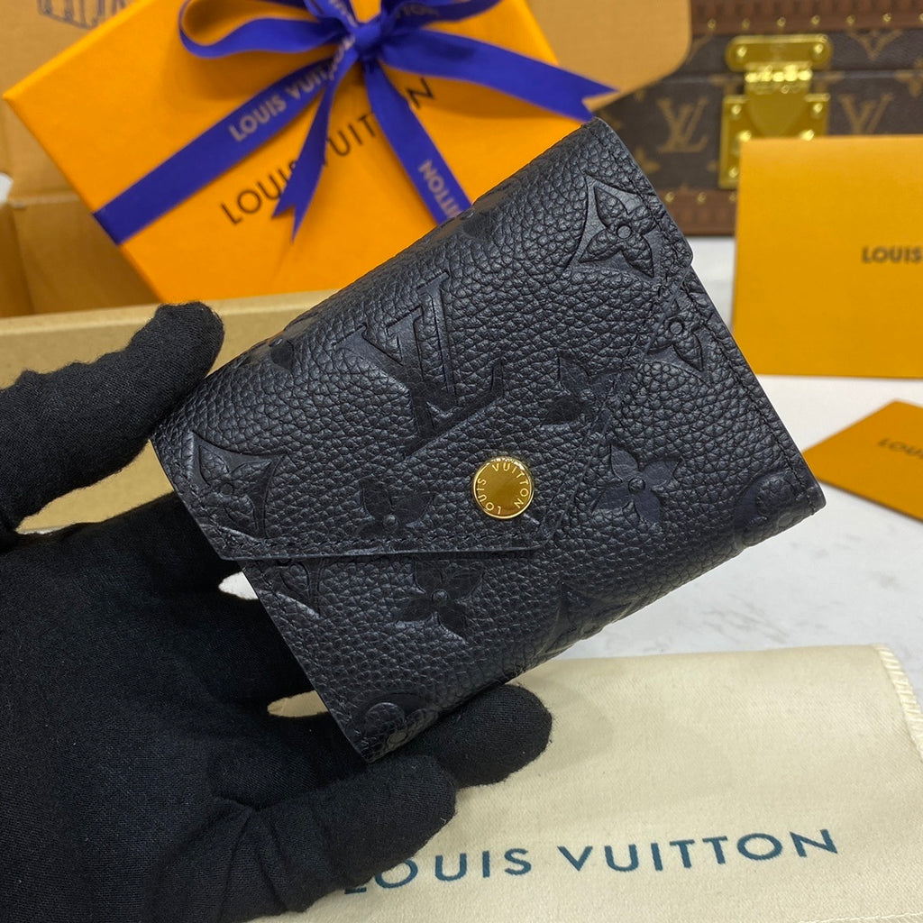 Louis Vuitton Wallet Set Black Embossed