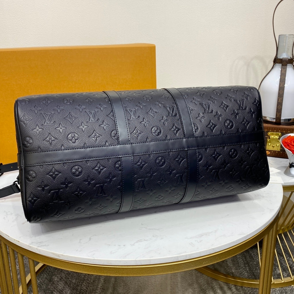 Louis Vuitton Keepall Bandoulière 50 Travel Bag (Embossed Leather)