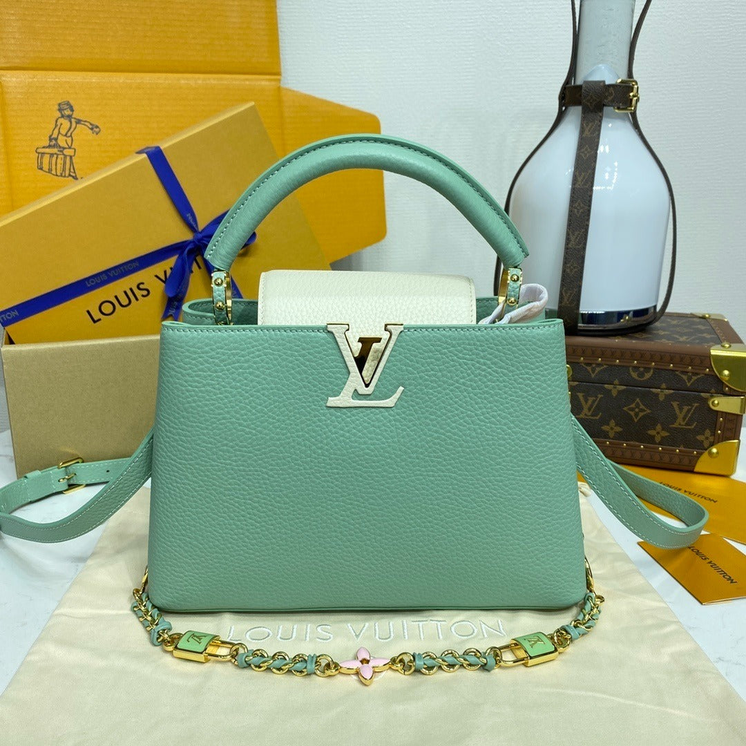 Louis Vuitton Capucines BB Metal Flower Strap Handbag Large