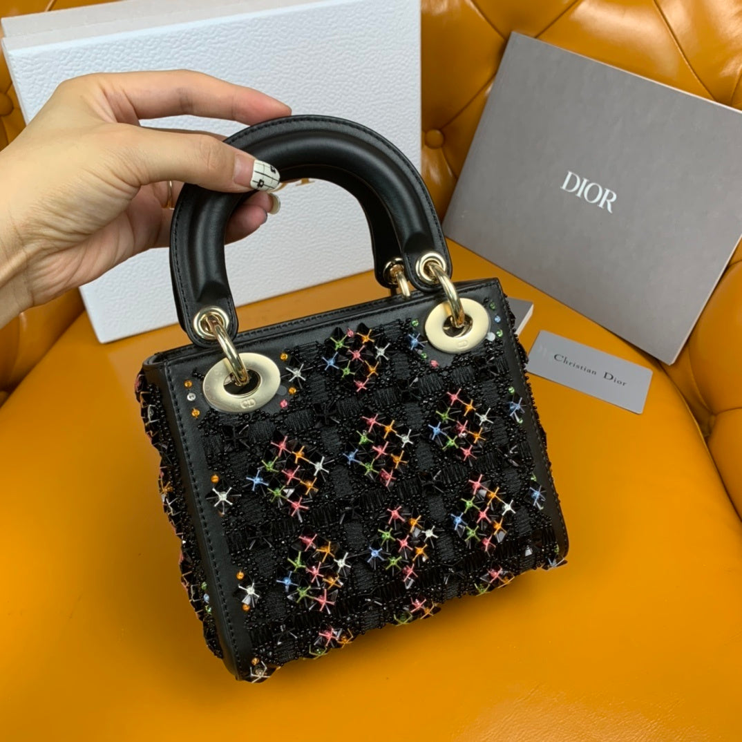 Christian Dior Lady Dior Embroidered Beaded Bag