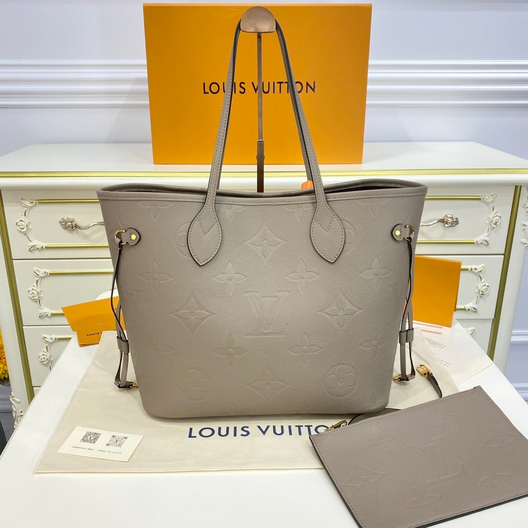 Louis Vuitton Neverfull All-Leather Embossed Tote