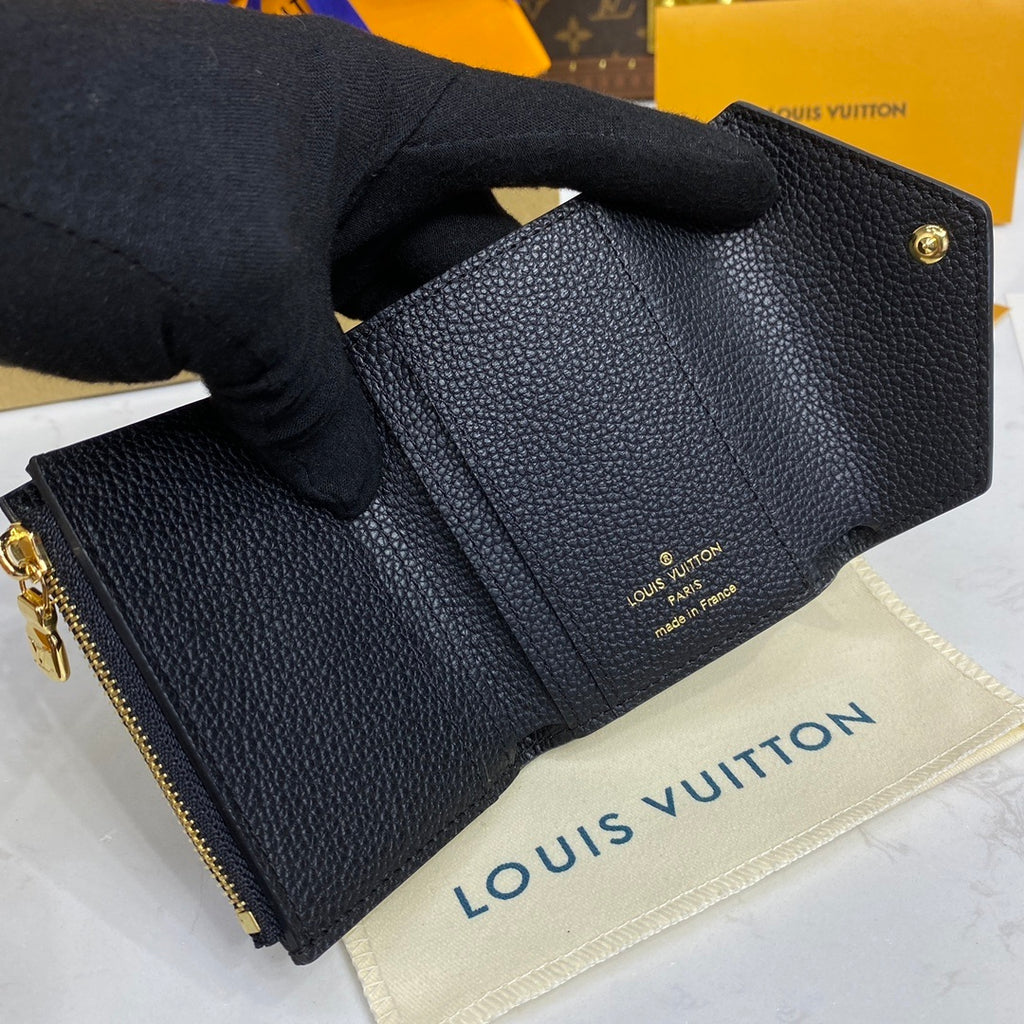 Louis Vuitton Wallet Set Black Embossed