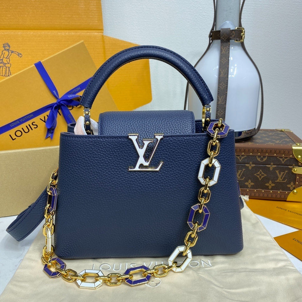 Louis Vuitton Capucines BB Metal Flower Strap Handbag Large