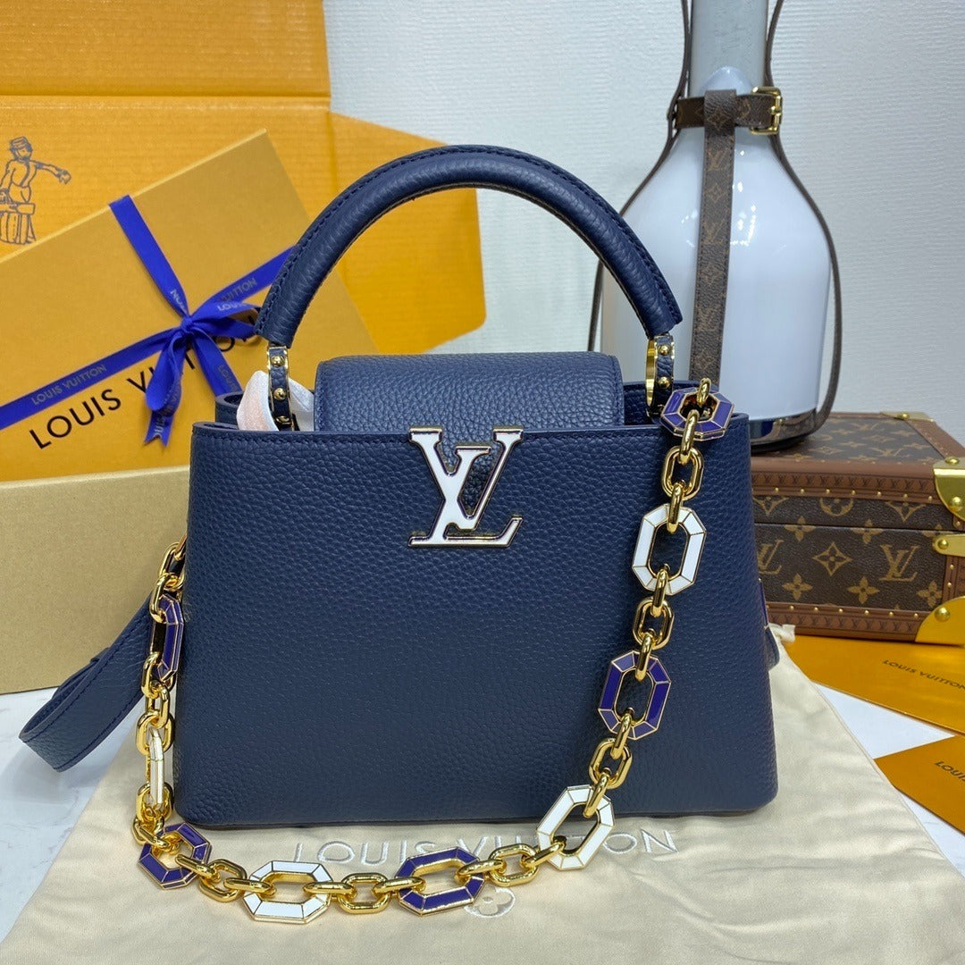 Louis Vuitton Capucines BB Metal Flower Strap Handbag Large