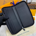 Louis Vuitton Wallet Set Black Embossed