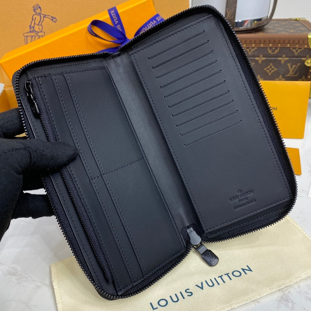Louis Vuitton Wallet Set Black Embossed
