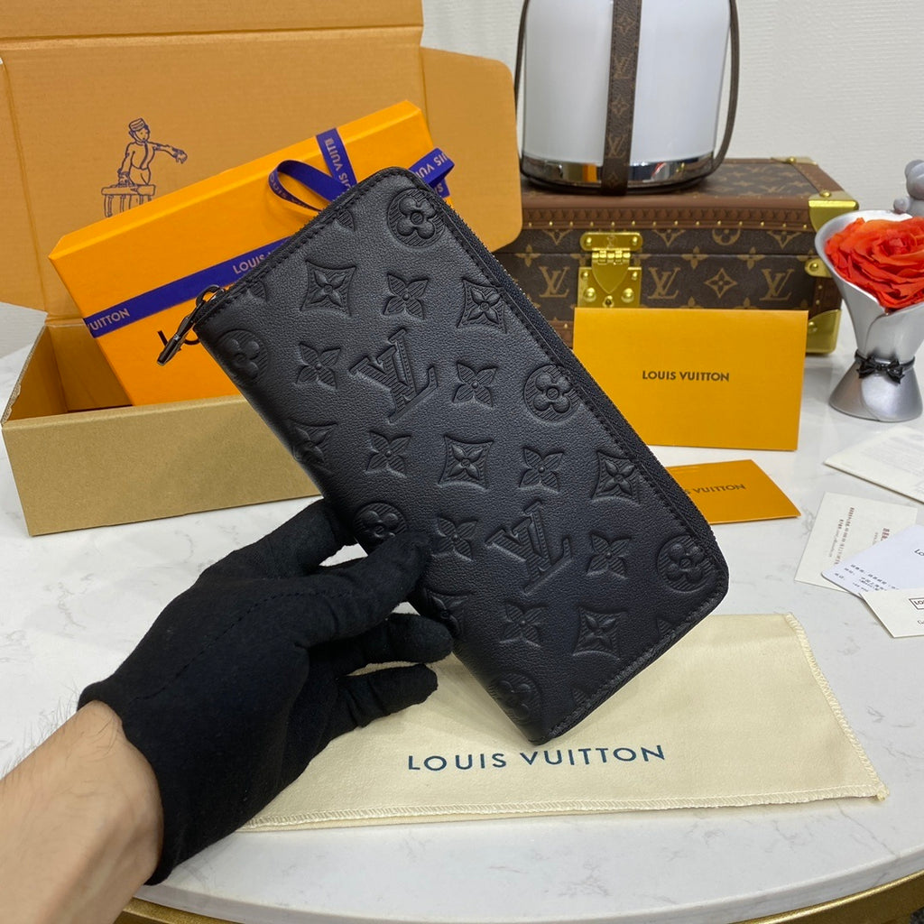 Louis Vuitton Wallet Set Black Embossed