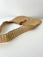 YSL Yves Saint Laurent Raffia Crossbody Hobo Bag