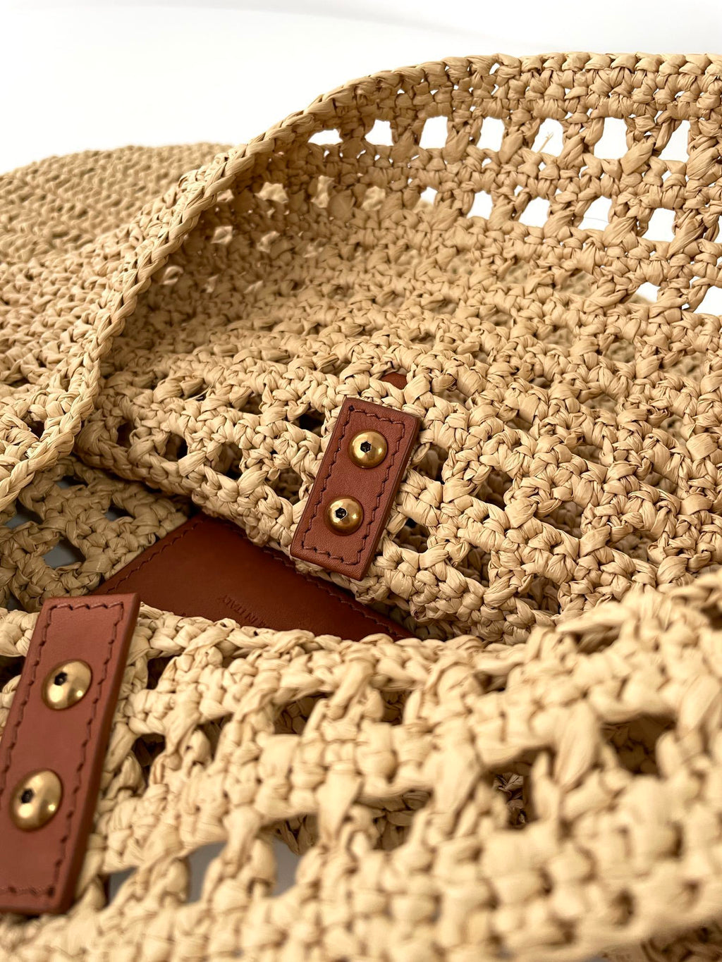 YSL Yves Saint Laurent Raffia Crossbody Hobo Bag