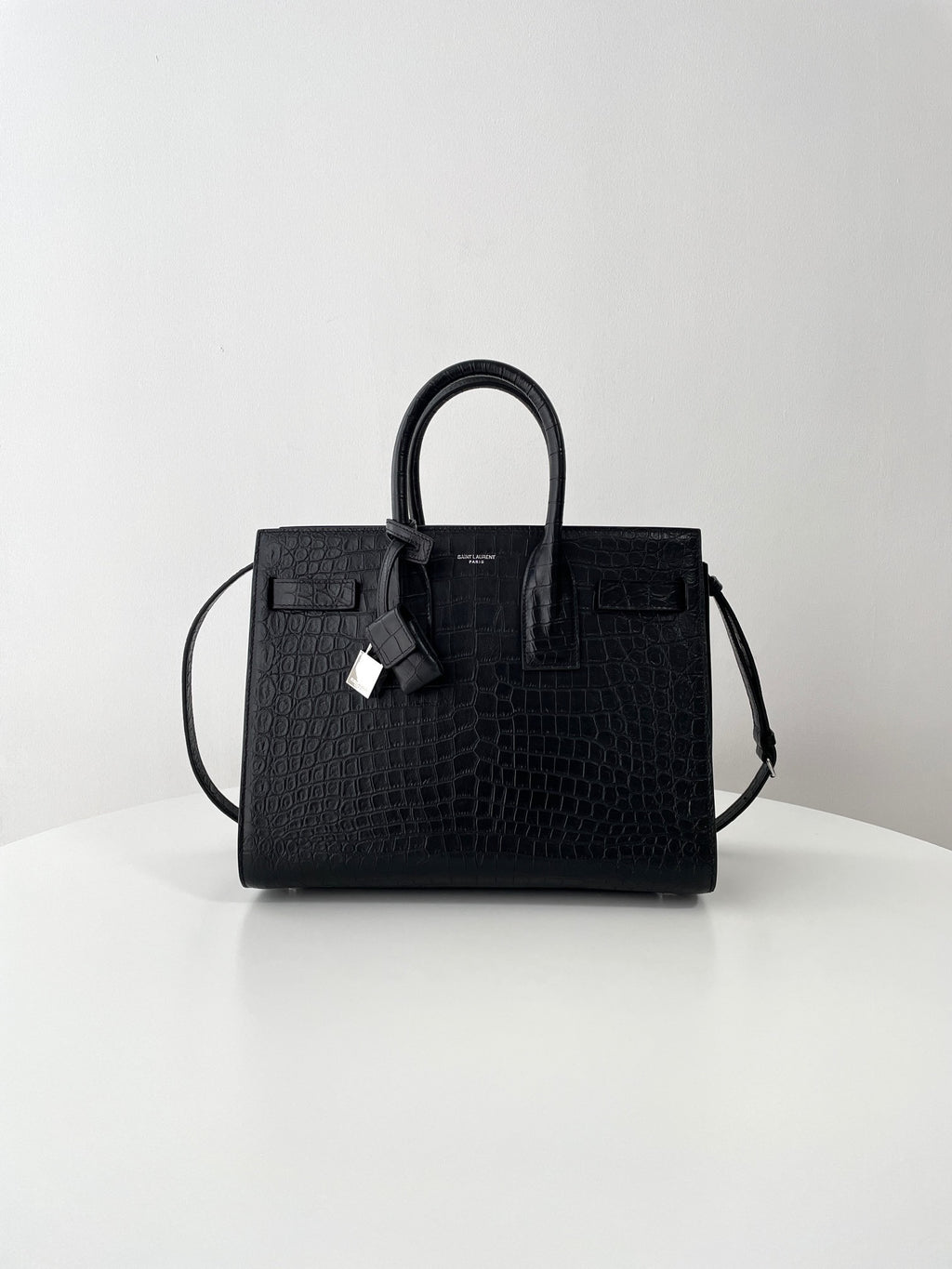 YSL Yves Saint Laurent Sac de Jour Bag Croc-Embossed