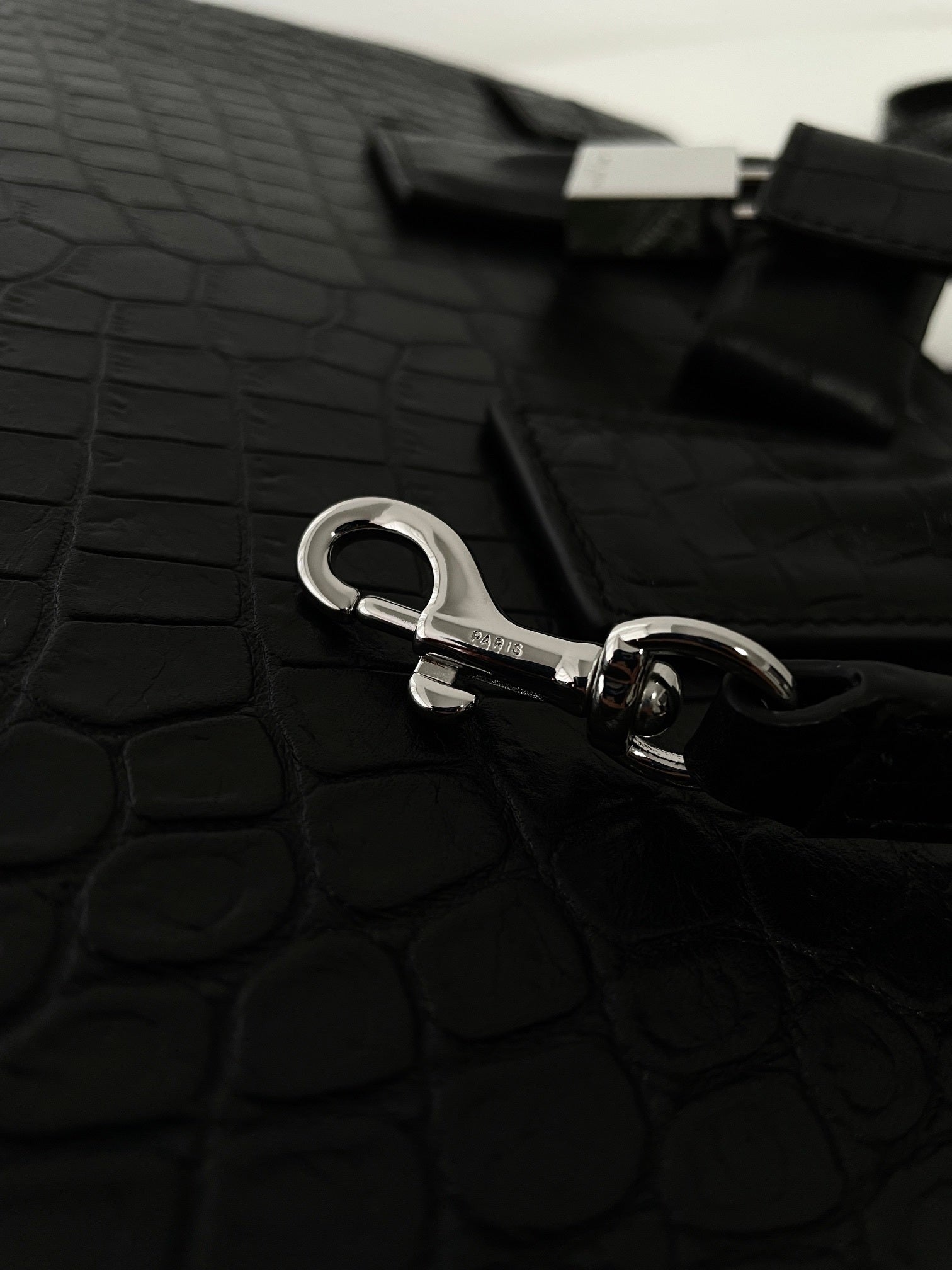 YSL Yves Saint Laurent Sac de Jour Bag Croc-Embossed