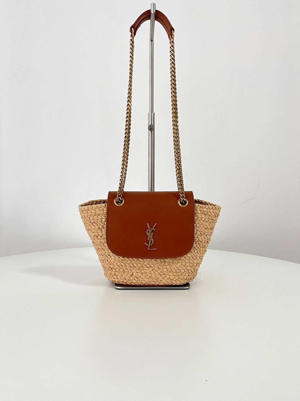 YSL Yves Saint Laurent Manon Mini Raffia Bag