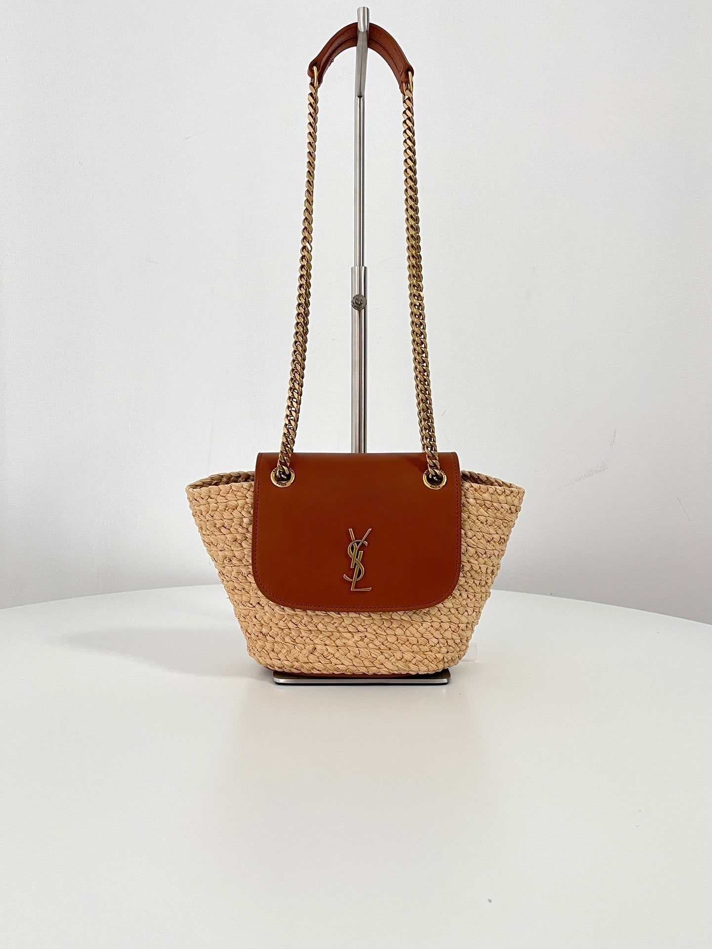 YSL Yves Saint Laurent Manon Mini Raffia Bag