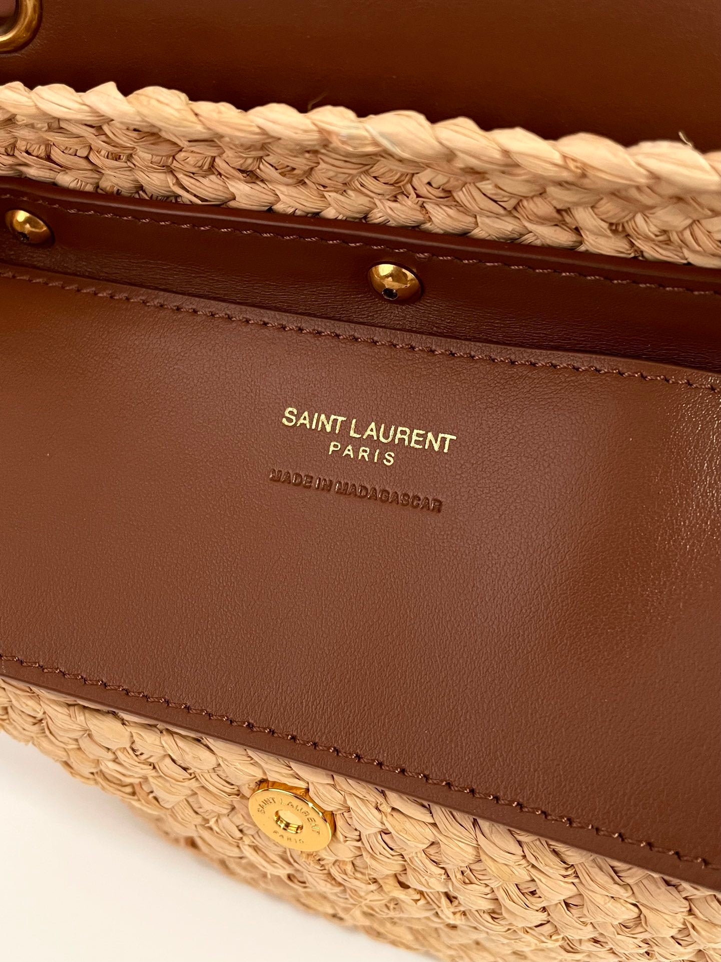 YSL Yves Saint Laurent Manon Mini Raffia Bag