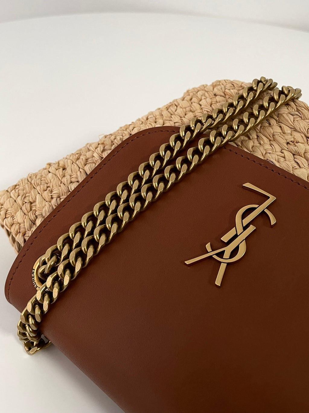 YSL Yves Saint Laurent Manon Mini Raffia Bag