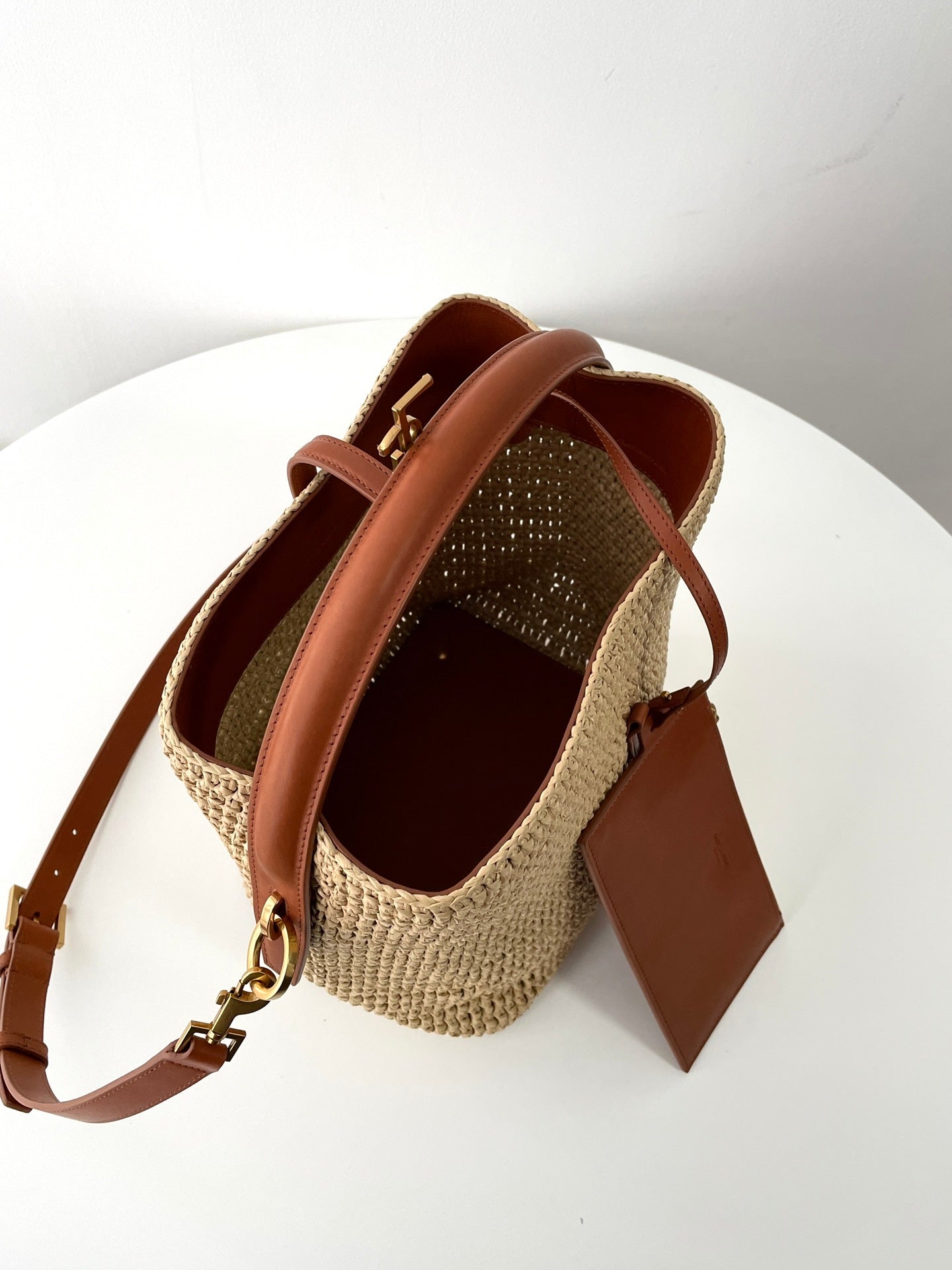 YSL Yves Saint Laurent LE 37 Raffia Bucket Bag