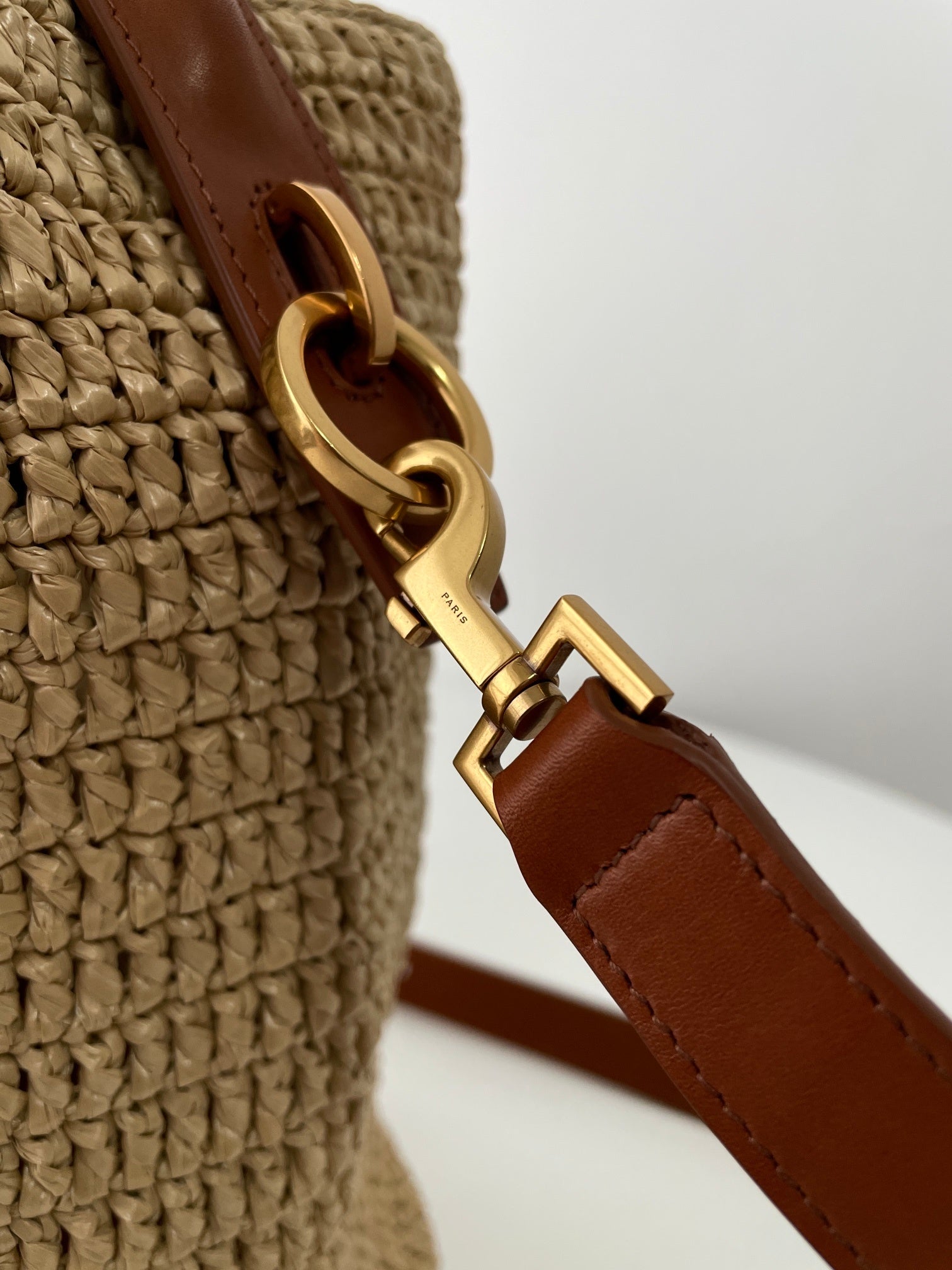 YSL Yves Saint Laurent LE 37 Raffia Bucket Bag