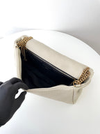 YSL Yves Saint Laurent Calypso Shoulder Bag Elephant Grain