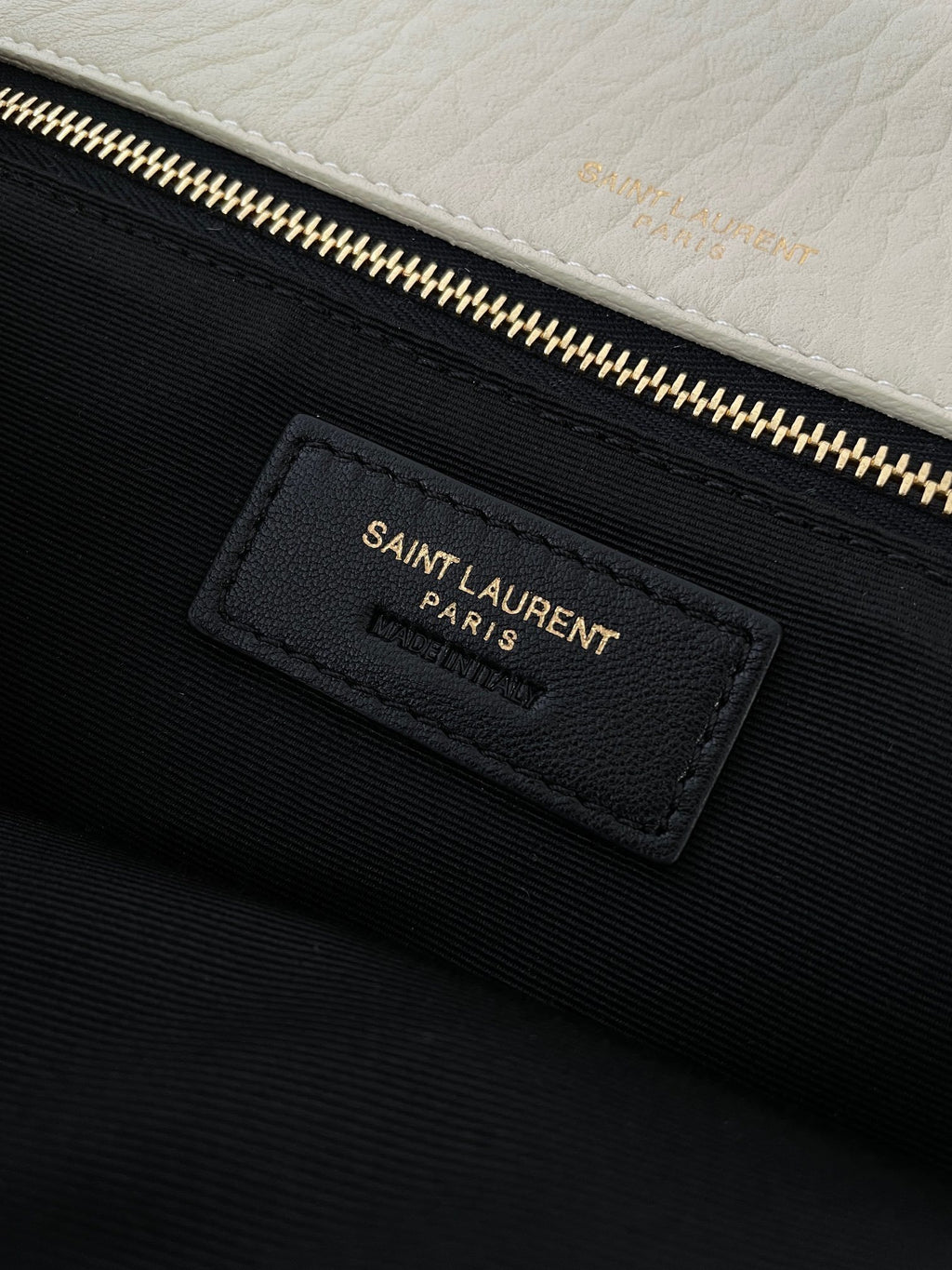 YSL Yves Saint Laurent Calypso Shoulder Bag Elephant Grain