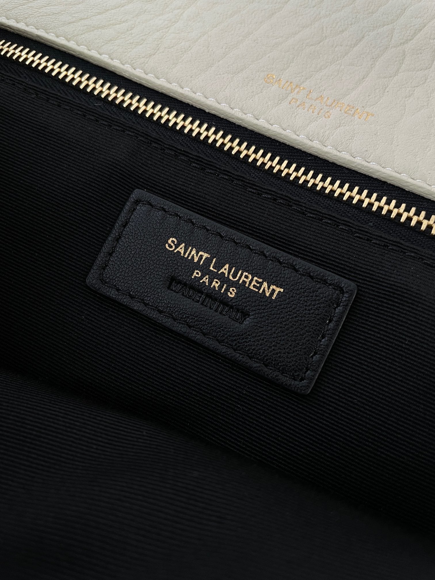 YSL Yves Saint Laurent Calypso Shoulder Bag Elephant Grain