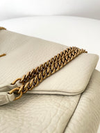 YSL Yves Saint Laurent Calypso Shoulder Bag Elephant Grain