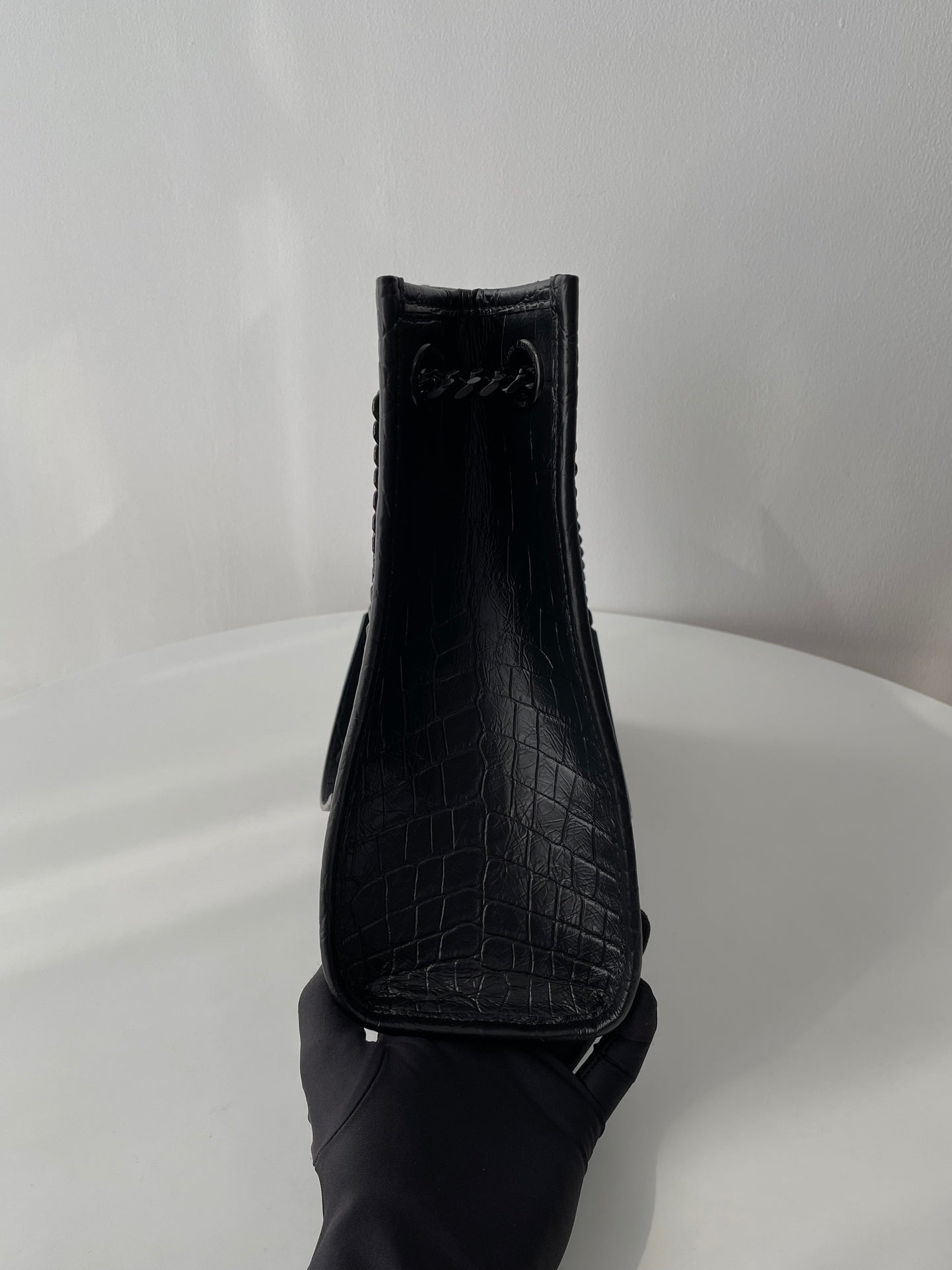 YSL Yves Saint Laurent NIKI Shopping Bag Crocodile Embossed