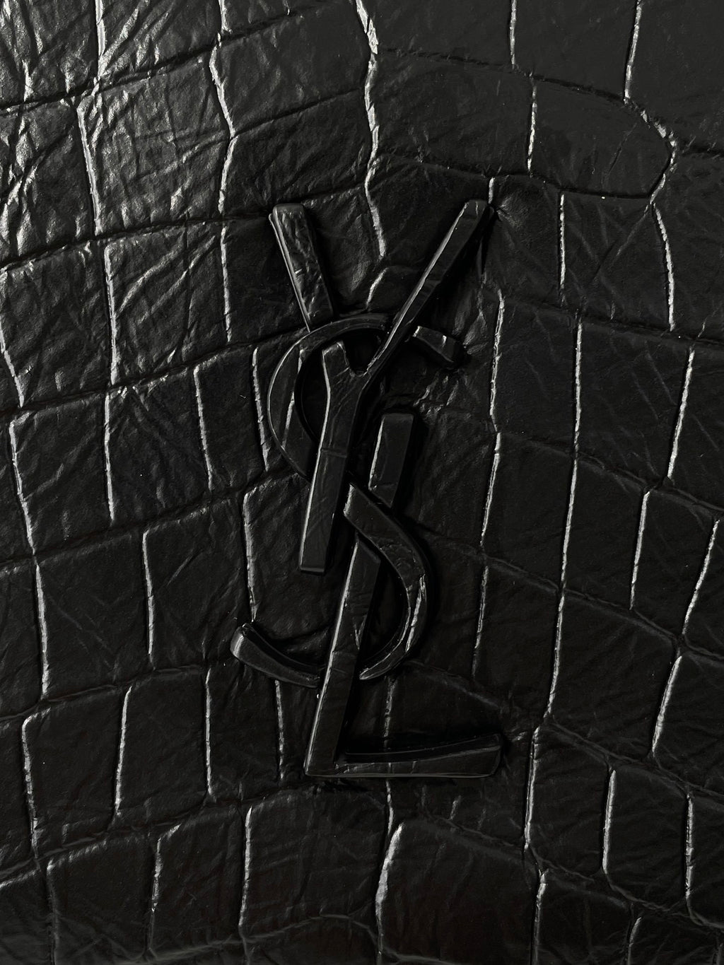 YSL Yves Saint Laurent NIKI Shopping Bag Crocodile Embossed