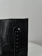 YSL Yves Saint Laurent NIKI Shopping Bag Crocodile Embossed