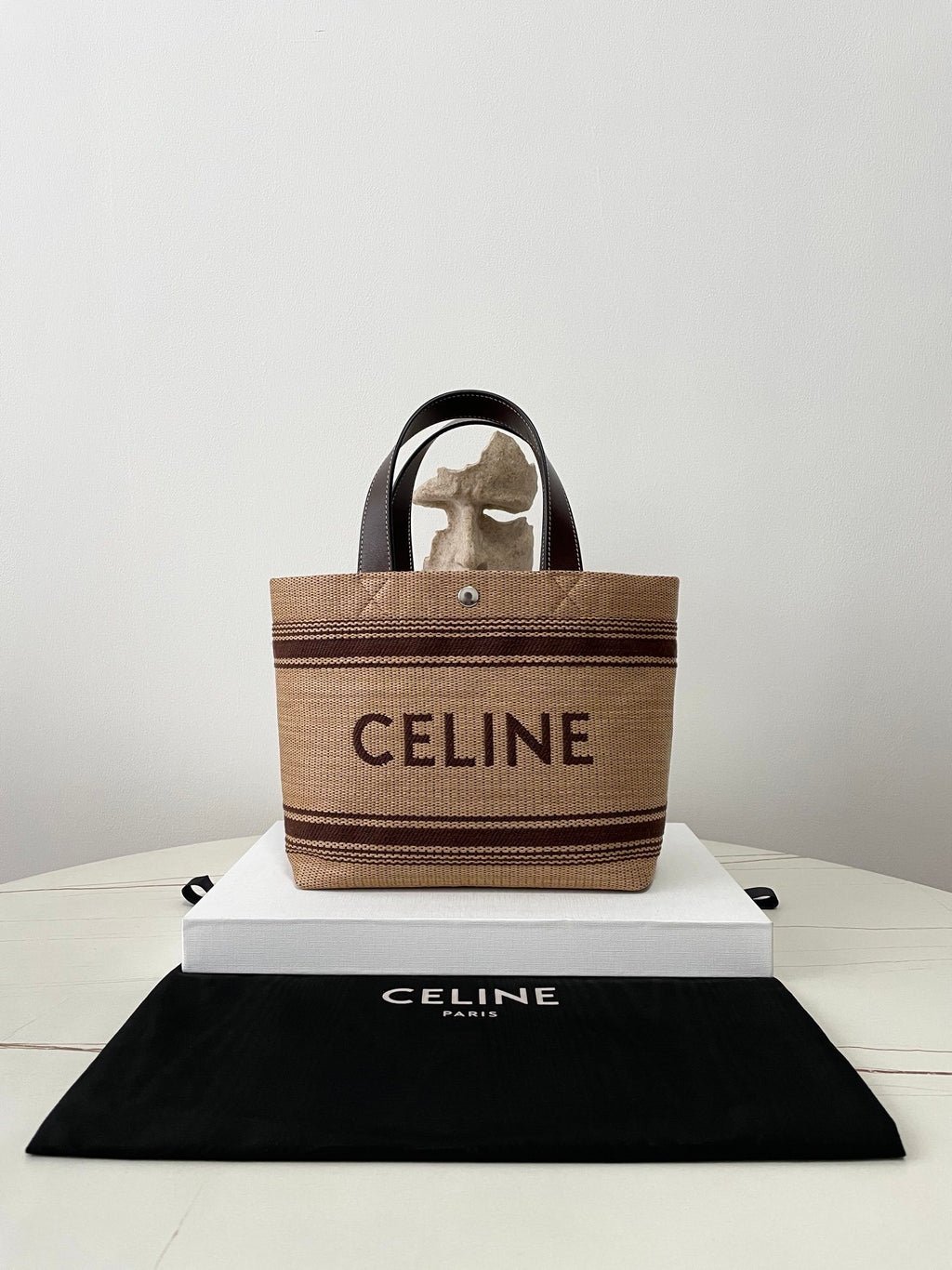 CELINE Straw Basket Tote