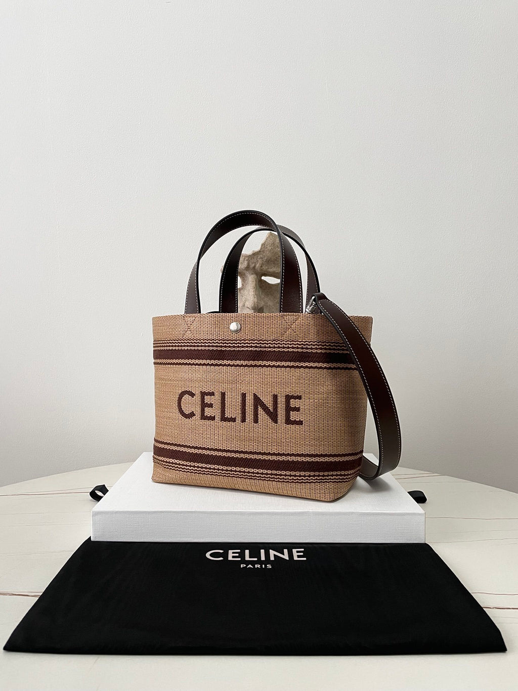 CELINE Straw Basket Tote