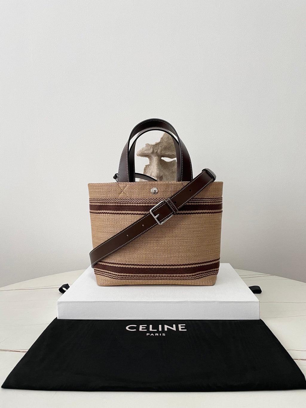 CELINE Straw Basket Tote