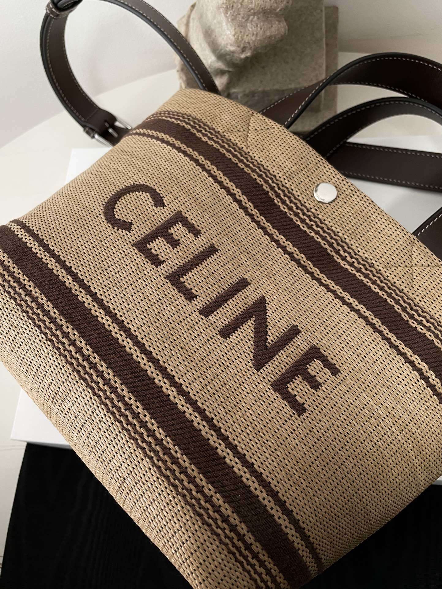 CELINE Straw Basket Tote