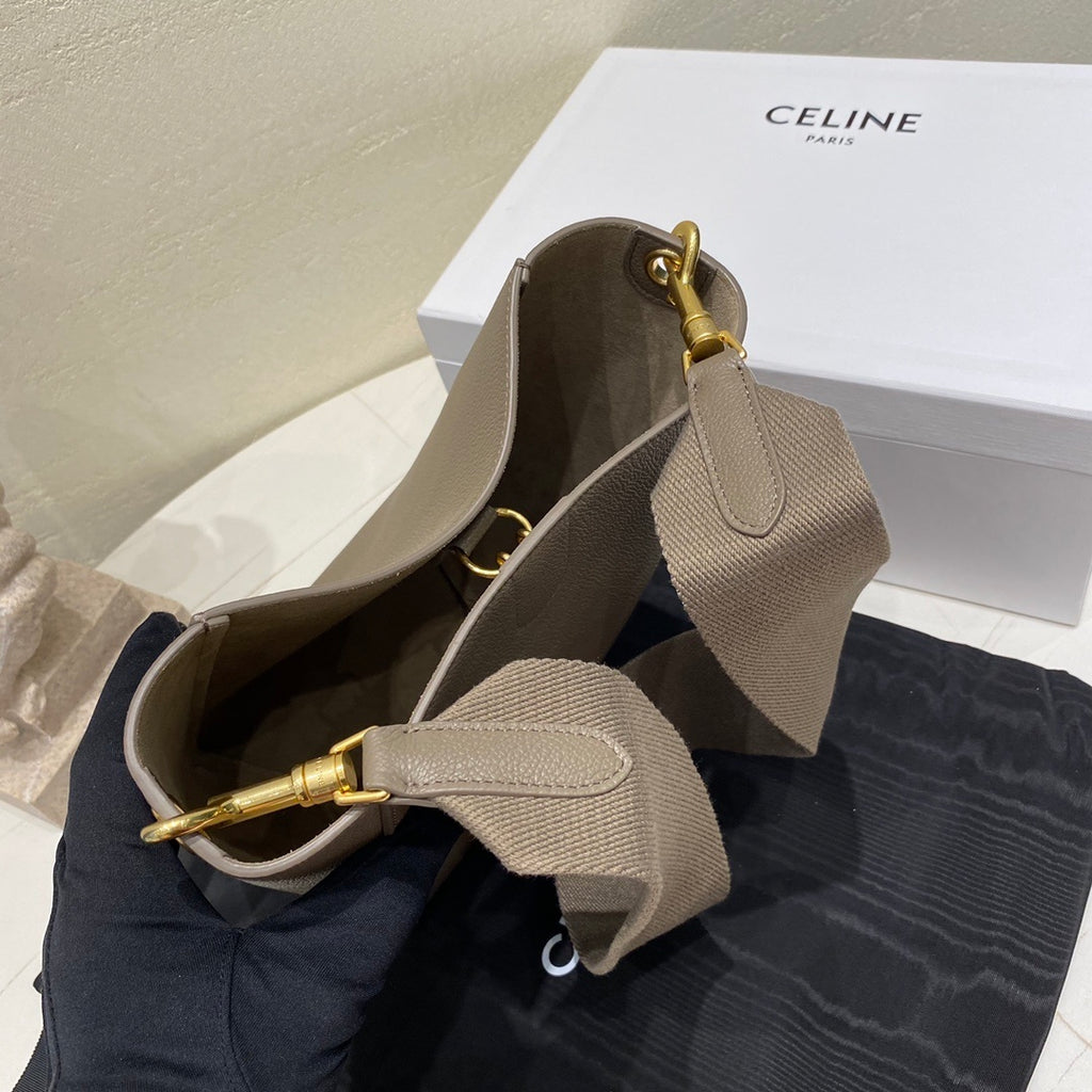 CELINE Soft Grained Leather Bucket Bag Small