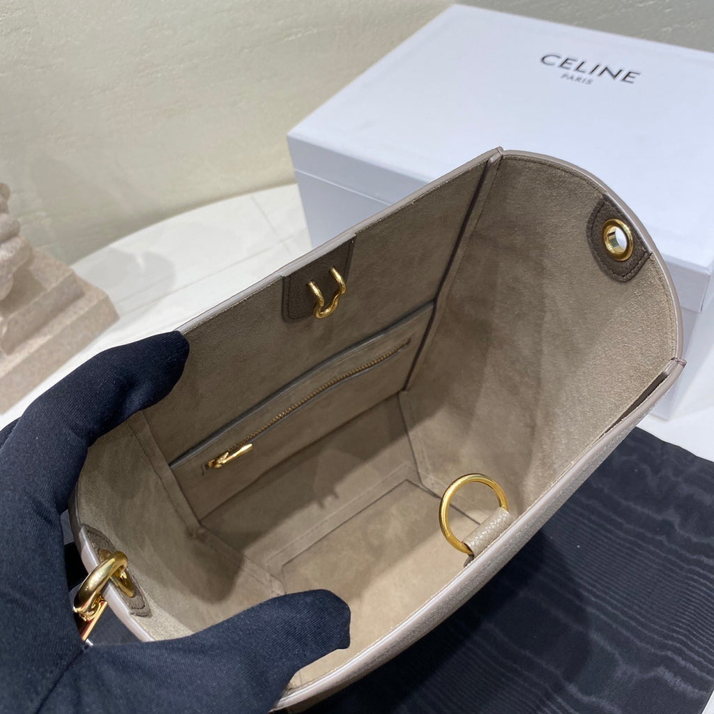 CELINE Soft Grained Leather Bucket Bag Small