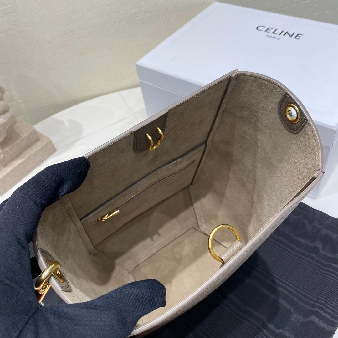CELINE Soft Grained Leather Bucket Bag Small