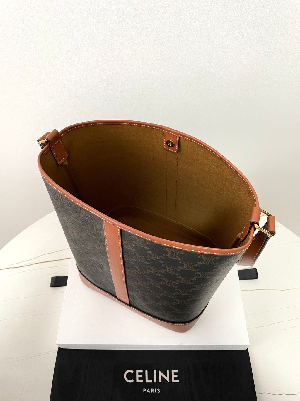CELINE Triomphe Canvas Bucket Bag Medium